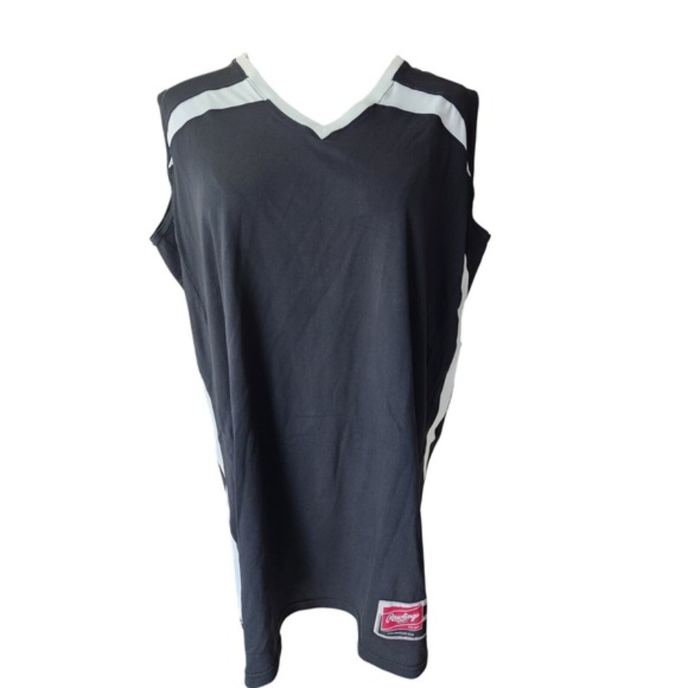 Rawlings Ladies‎ Baseball Jersey Black White XL V-Neck Sleeveless Athletic